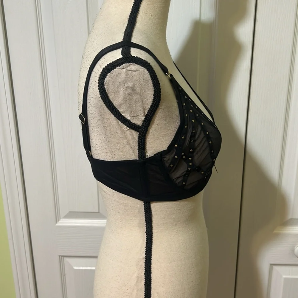 Fredericks of Hollywood Elegant Black Sheer Bra Rozlyn
